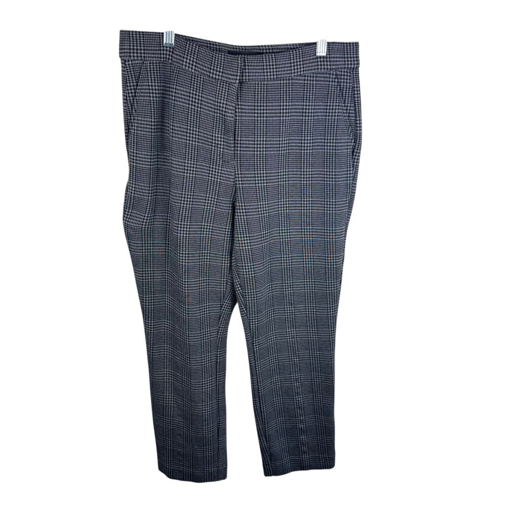 Banana Republic Black White Houndstooth Cropped High Rise Dress Pants Trousers 8 - Picture 1 of 7